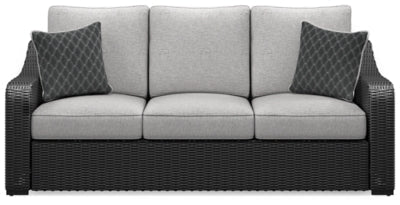 Beachcroft Outdoor Sofa with Cushion - Black Outdoor Seating modern furniture Contempo Furniture