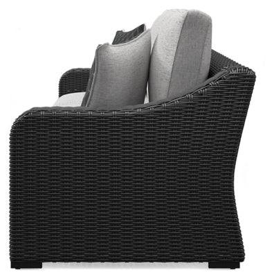 Beachcroft Outdoor Sofa with Cushion - Black Outdoor Seating modern furniture Contempo Furniture