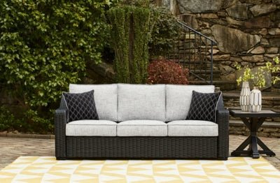 Beachcroft Outdoor Sofa with Cushion - Black Outdoor Seating modern furniture Contempo Furniture