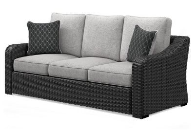 Beachcroft Outdoor Sofa with Cushion - Black Outdoor Seating modern furniture Contempo Furniture