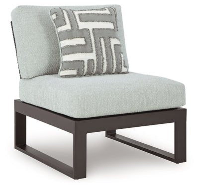 Beachloft Outdoor Armless Chair with Cushion - Black Chair modern furniture Contempo Furniture