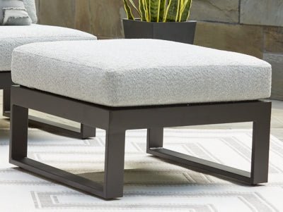 Beachloft Outdoor Ottoman with Cushion - Black Ottoman modern furniture Contempo Furniture