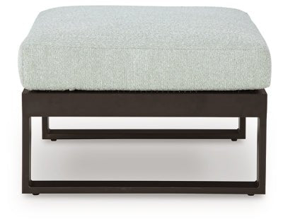 Beachloft Outdoor Ottoman with Cushion - Black | Ashley Furniture