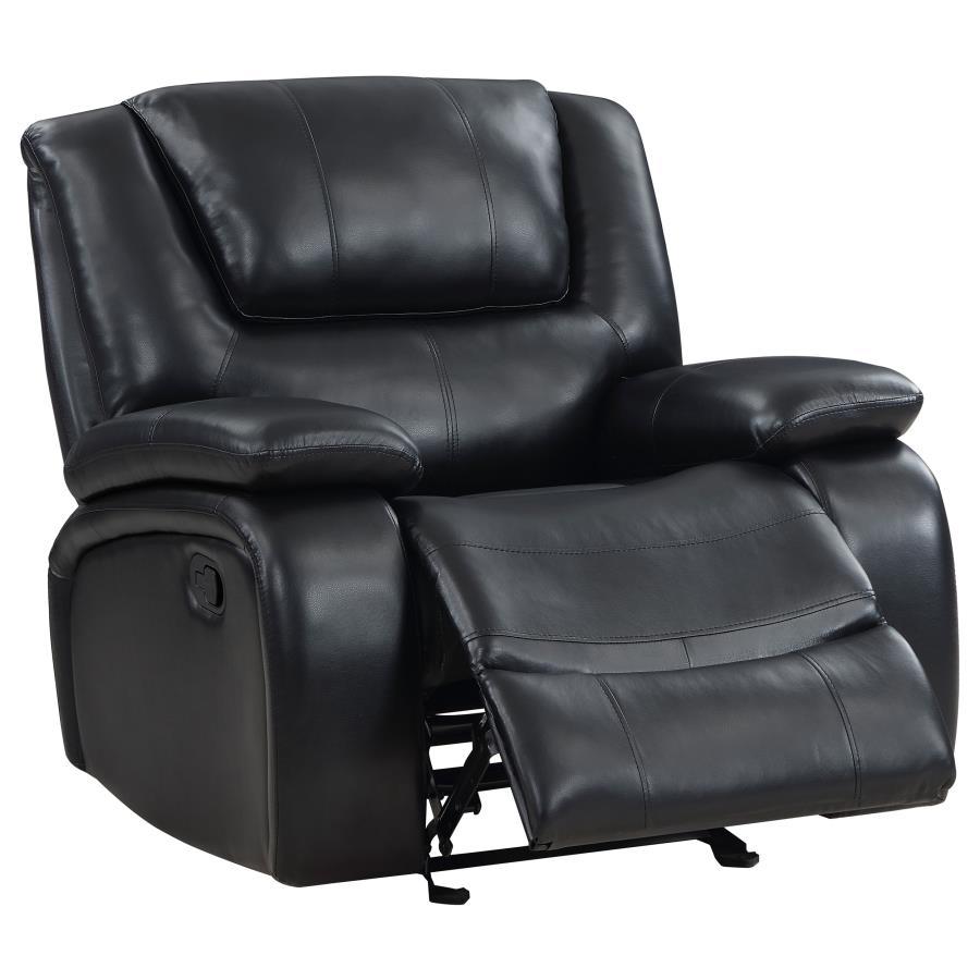 Camila - Upholstered Glider Recliner Chair - Black