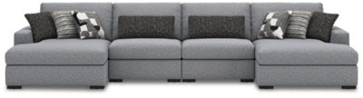 Bealton 4 - Piece Sectional with Double Chaise - Gray Stationary Sectional modern furniture Contempo Furniture