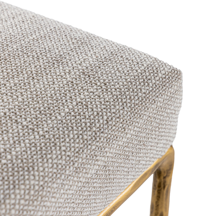 Beasley - Modern Off-White Linen + Brass Counter Chair