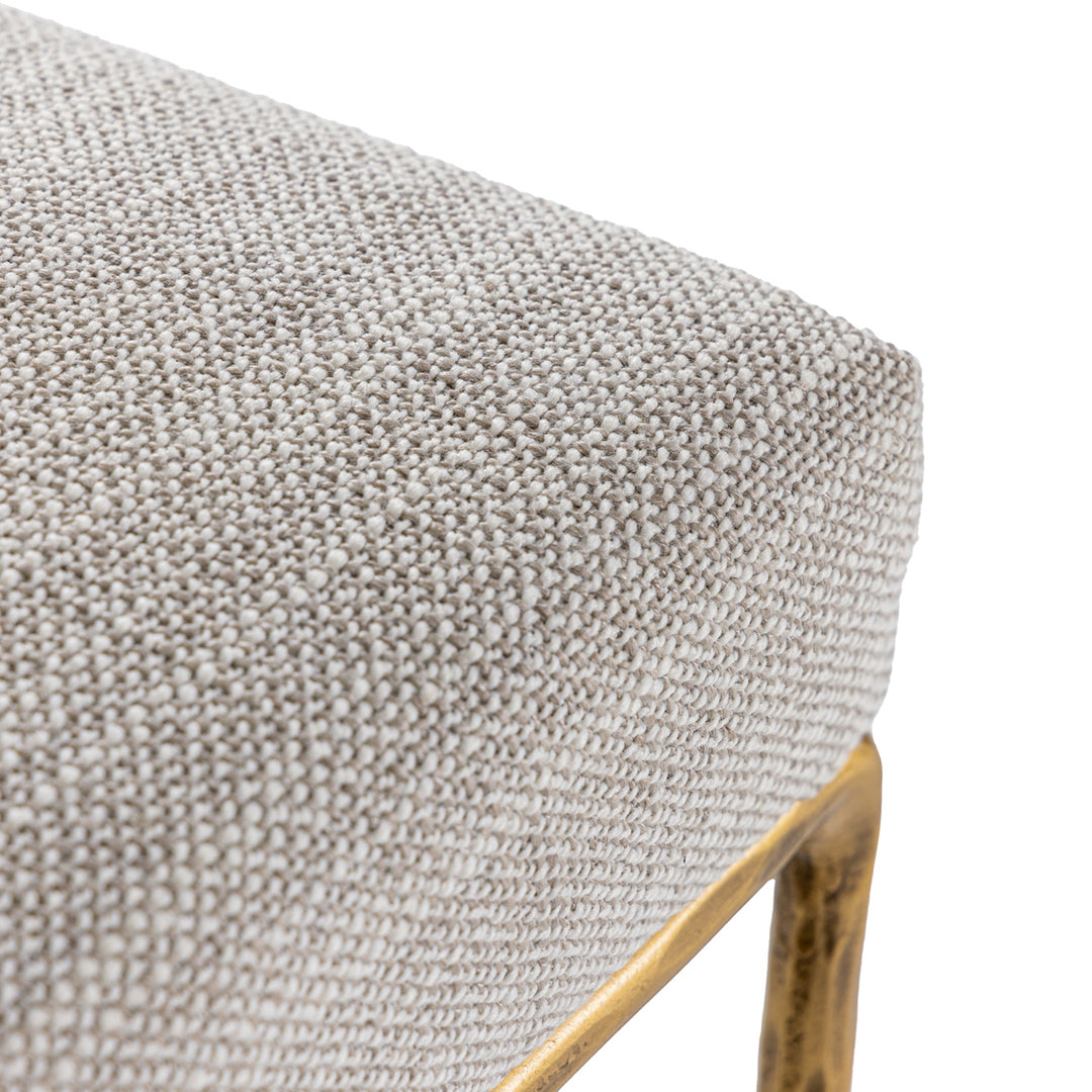 Beasley - Modern Off-White Linen + Brass Counter Chair