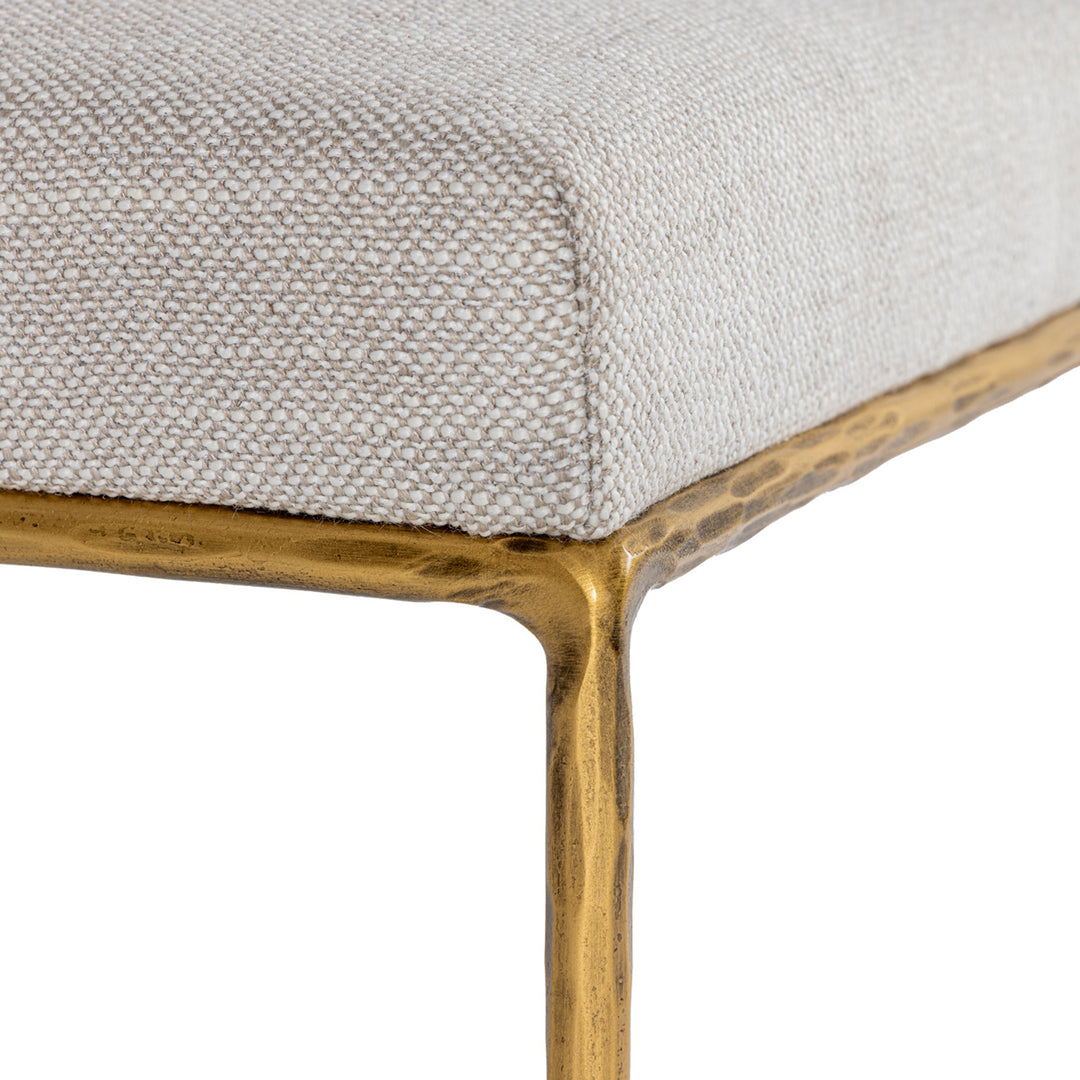 Beasley - Modern Off-White Linen + Brass Counter Chair