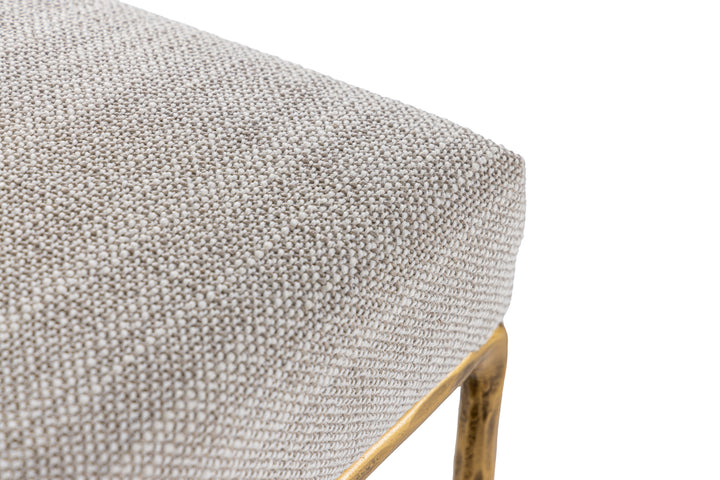 Beasley - Modern Off-White Linen + Brass Counter Chair