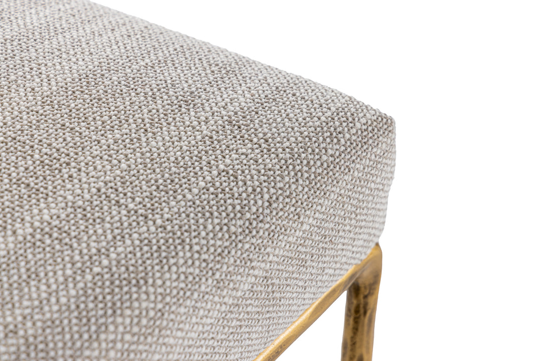 Beasley - Modern Off-White Linen + Brass Counter Chair