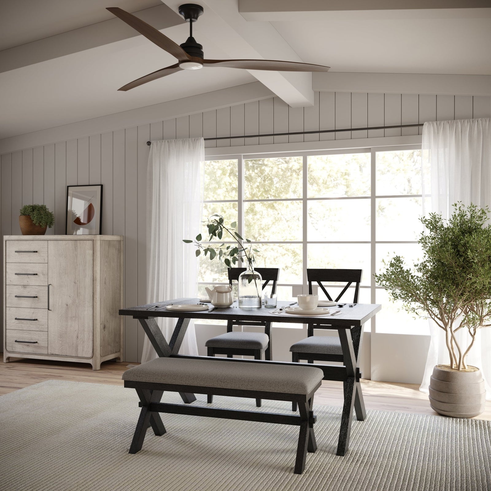 Beauvoir Rectangular Wood Dining Table in Deep Almond Table modern furniture Contempo Furniture