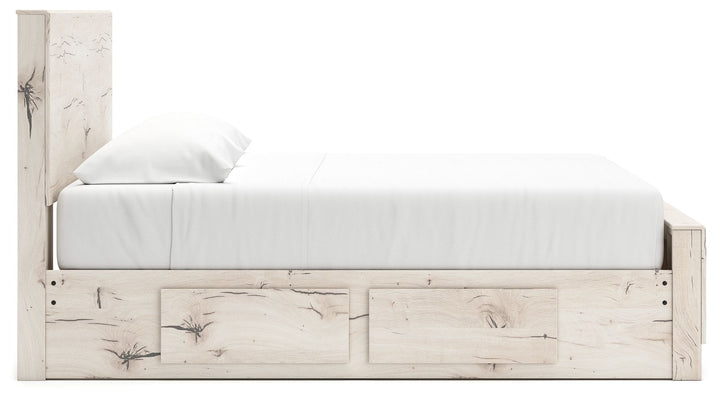 Lawroy - King Panel Bed With 2 Under Bed Storage Units - Light Natural by Ashley Furniture product image