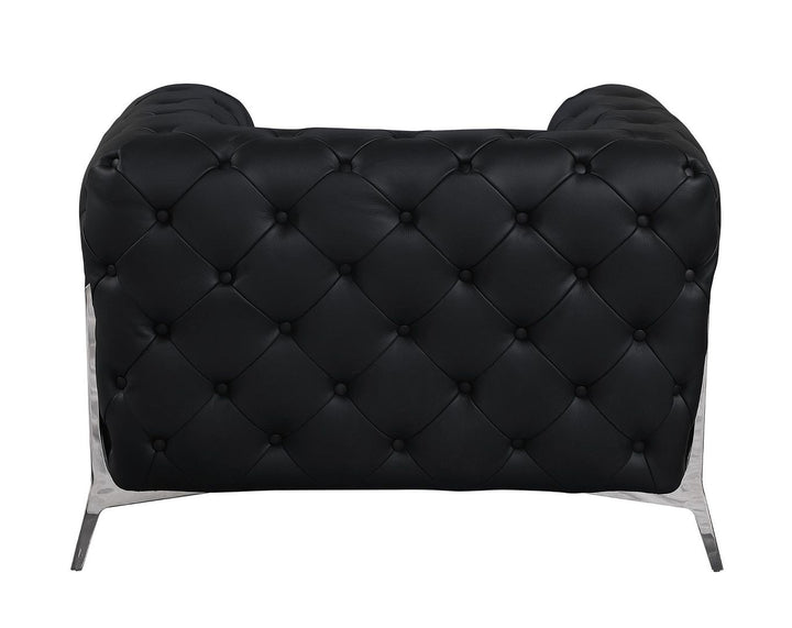 DivanItalia 970 Chair in Top-Grain Italian Leather - Black