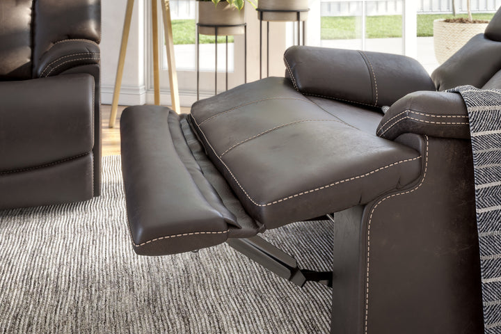 Clive Fabric Power Recliner with Power Headrest &amp; Lumbar in Clove