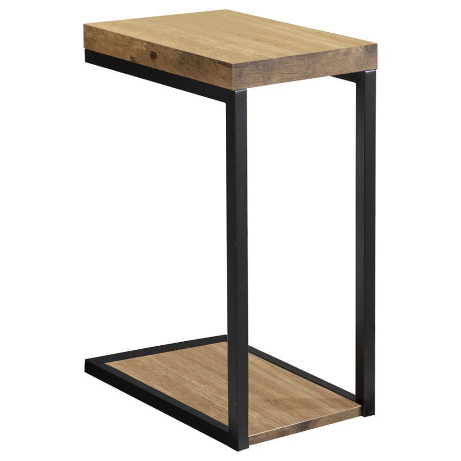 Beck - Engineered Wood C - Shape Sofa Side Table - Antique Nutmeg Side Table modern furniture Contempo Furniture