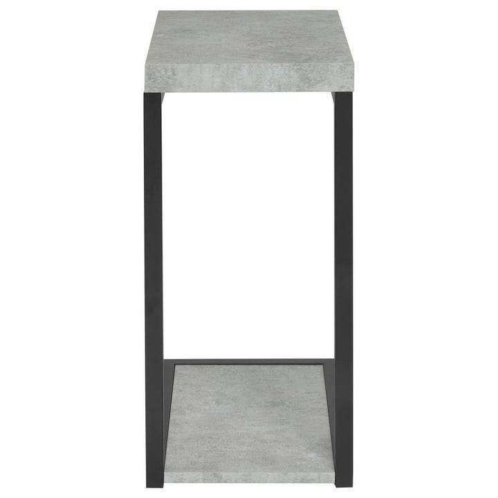 Beck - Engineered Wood C - Shape Sofa Side Table - Cement Side Table modern furniture Contempo Furniture