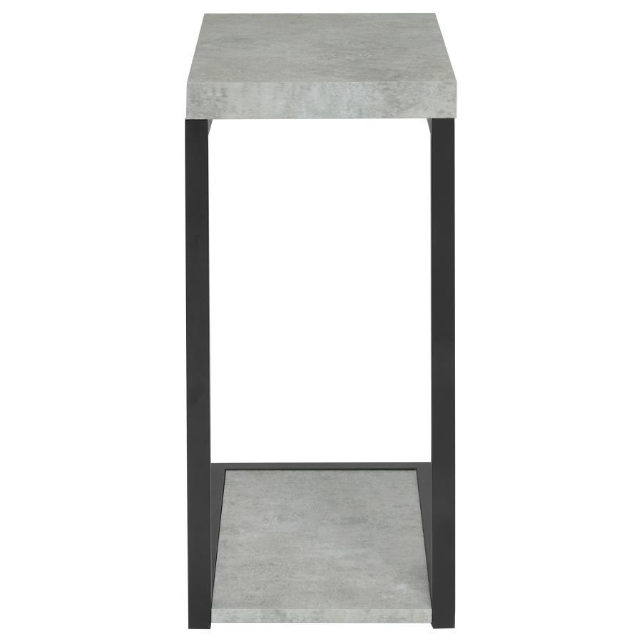 Beck - Engineered Wood C - Shape Sofa Side Table - Cement Side Table modern furniture Contempo Furniture