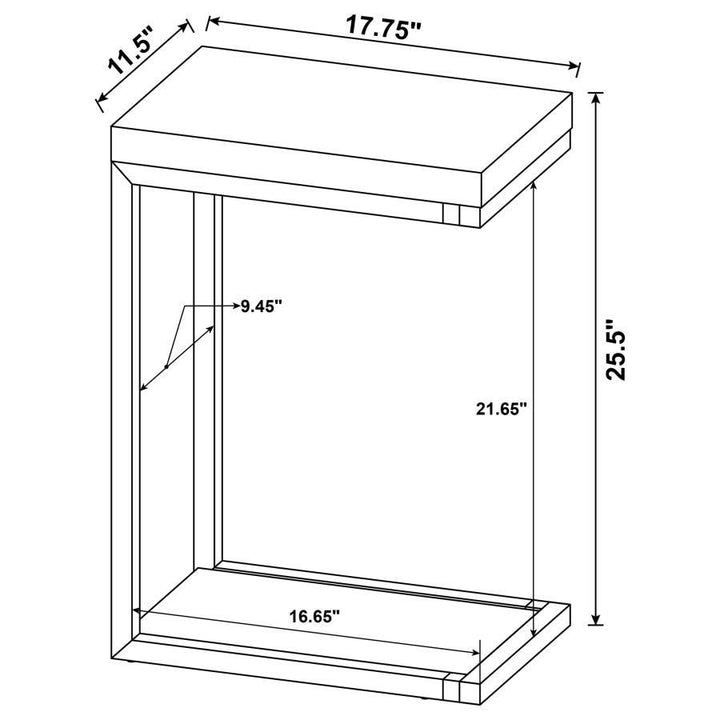 Beck - Engineered Wood C - Shape Sofa Side Table - Cement Side Table modern furniture Contempo Furniture
