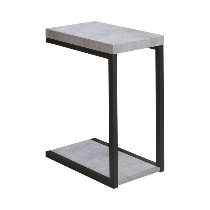 Beck - Engineered Wood C - Shape Sofa Side Table - Cement Side Table modern furniture Contempo Furniture