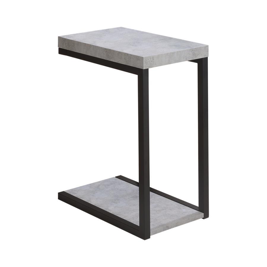 Beck - Engineered Wood C - Shape Sofa Side Table - Cement Side Table modern furniture Contempo Furniture