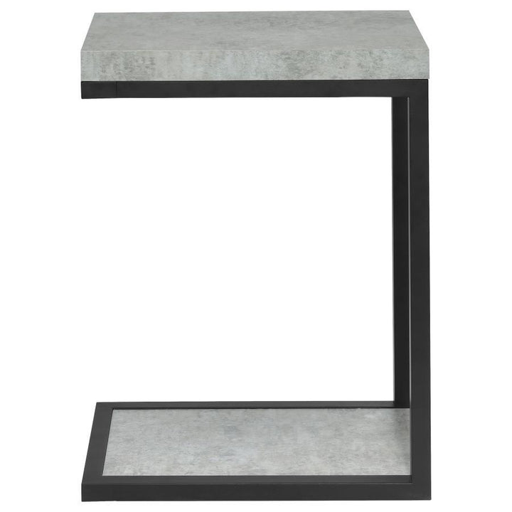 Beck - Engineered Wood C - Shape Sofa Side Table - Cement Side Table modern furniture Contempo Furniture