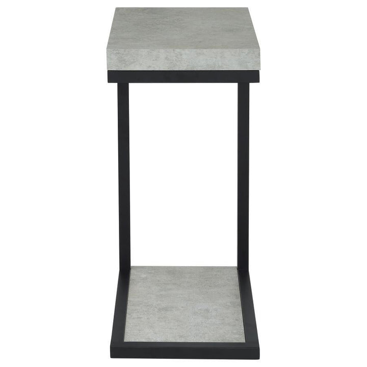 Beck - Engineered Wood C - Shape Sofa Side Table - Cement Side Table modern furniture Contempo Furniture