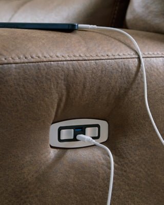 Beckley Place Power Reclining Loveseat with Console - Dark Brown Reclining Loveseat modern furniture Contempo Furniture