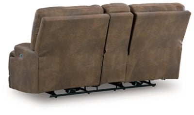 Beckley Place Power Reclining Loveseat with Console - Dark Brown Reclining Loveseat modern furniture Contempo Furniture