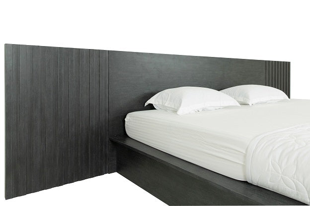 Manchester- Contemporary Platform Dark Grey Q Bed