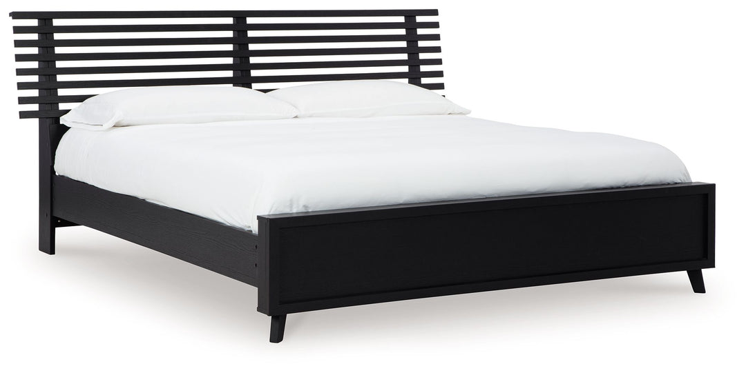 Danziar - King Slat Panel Bed - Black by Ashley Furniture product image