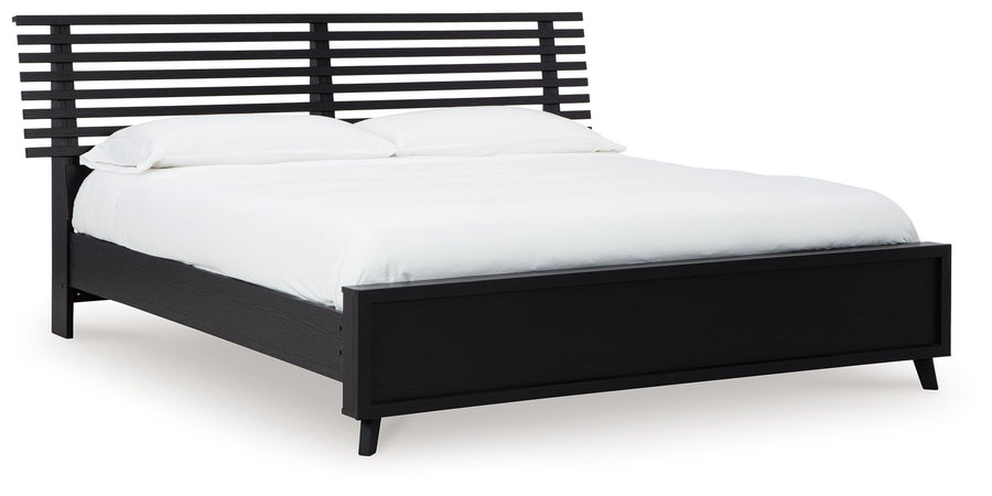 Danziar - King Slat Panel Bed - Black by Ashley Furniture product image