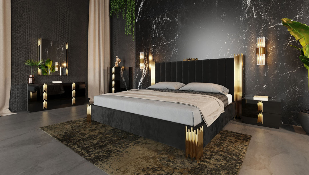 Token Modern Black & Gold Bed