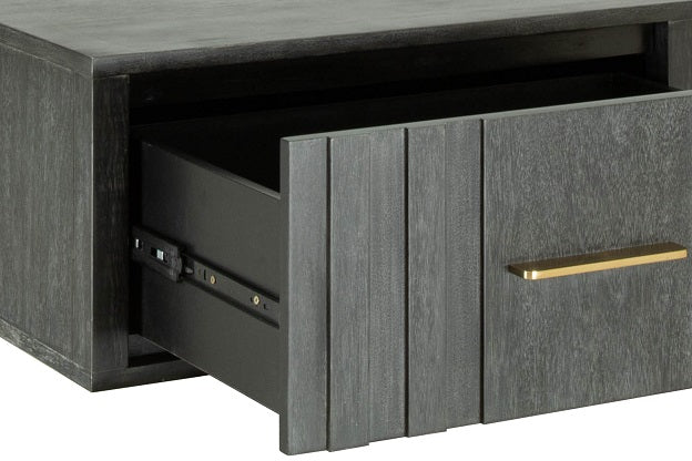 Manchester- Contemporary Dark Grey Nightstand - View 3