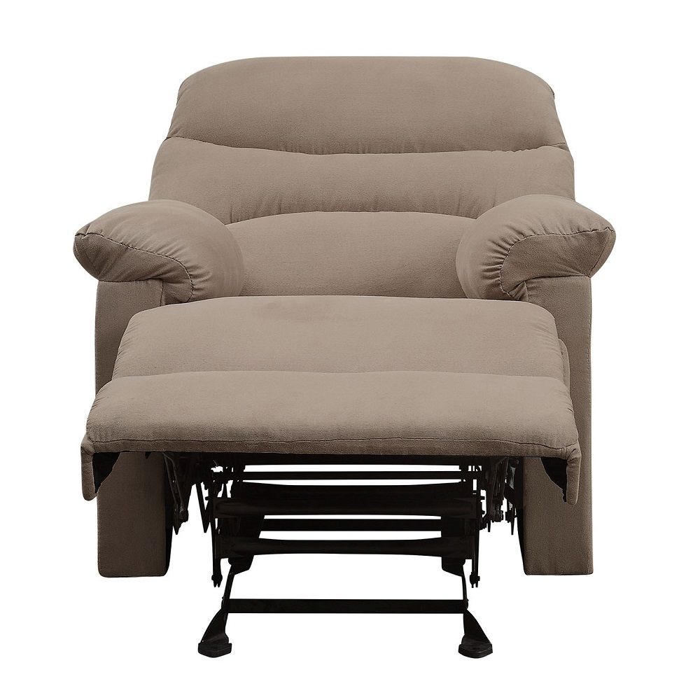 Arcadia - Motion Glider Recliner - Light Brown Microfiber