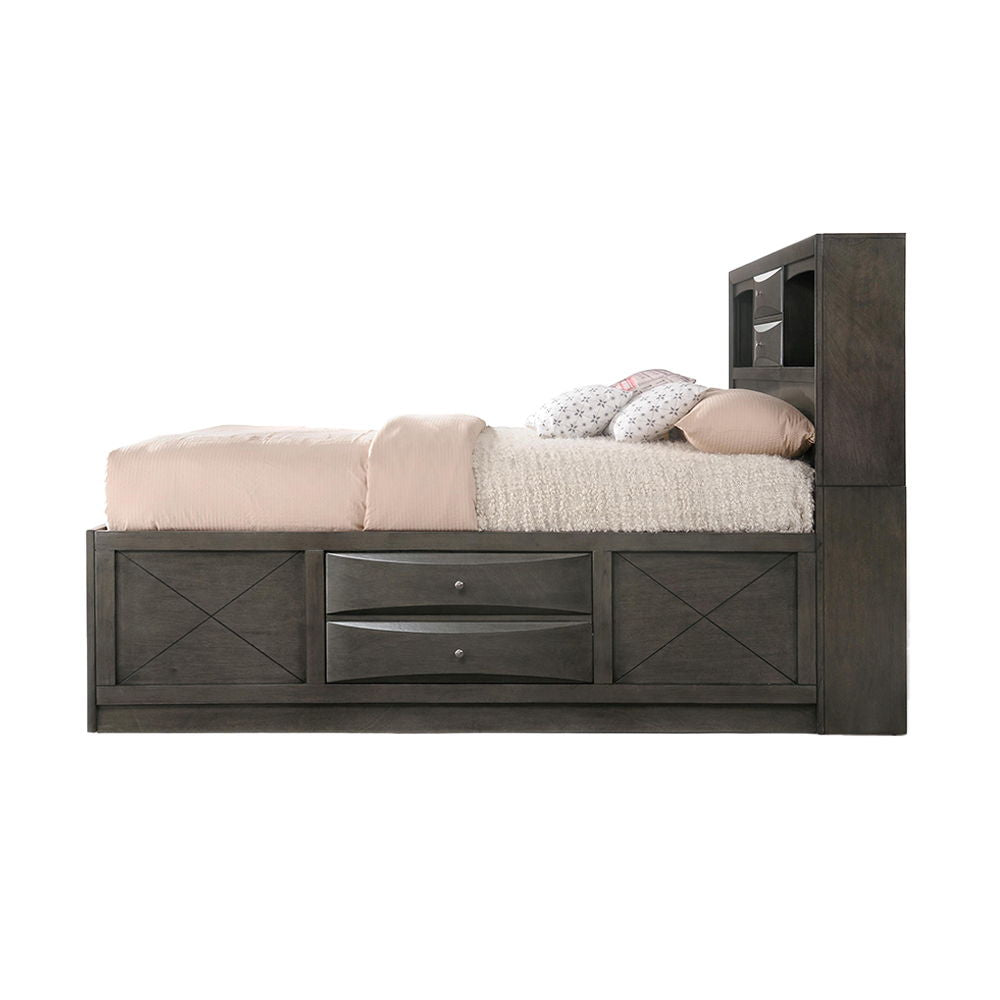 Ireland - Full Bed With Storage - Gray Oak