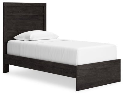 Belachime Twin Panel Bed - Black Panel Bed modern furniture Contempo Furniture