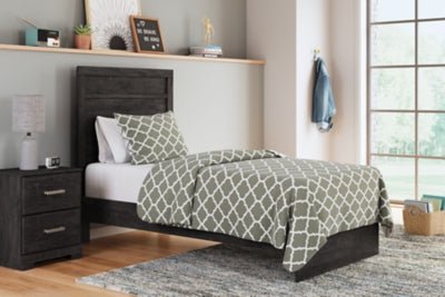 Belachime Twin Panel Bed - Black Panel Bed modern furniture Contempo Furniture