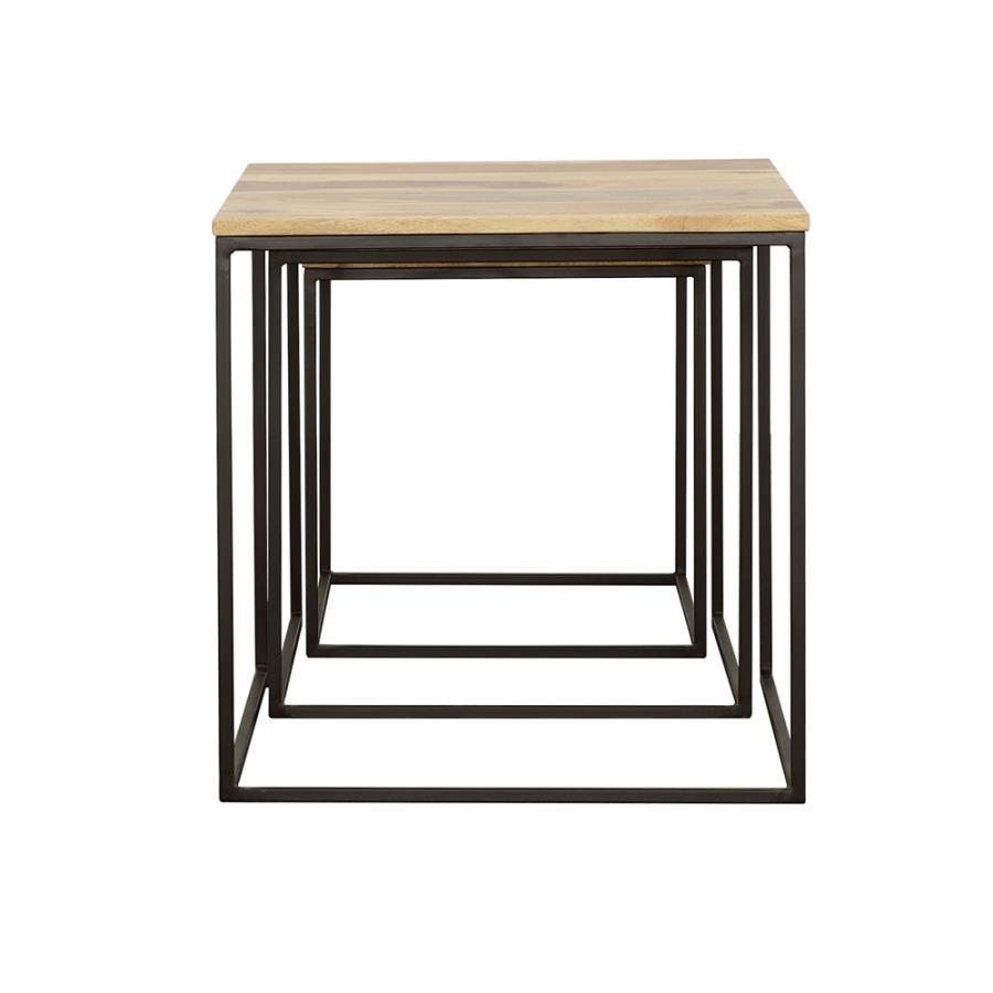 Belcourt - 3 Piece Square Nesting Tables - Natural And Black Nesting Table modern furniture Contempo Furniture
