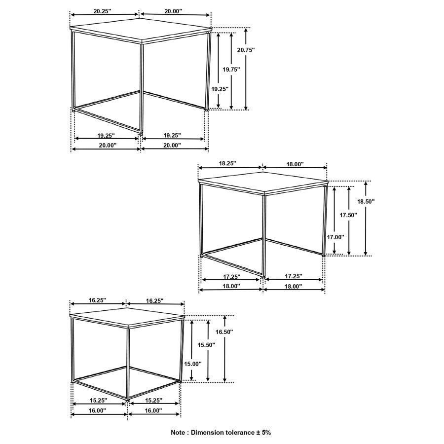 Belcourt - 3 Piece Square Nesting Tables - Natural And Black Nesting Table modern furniture Contempo Furniture
