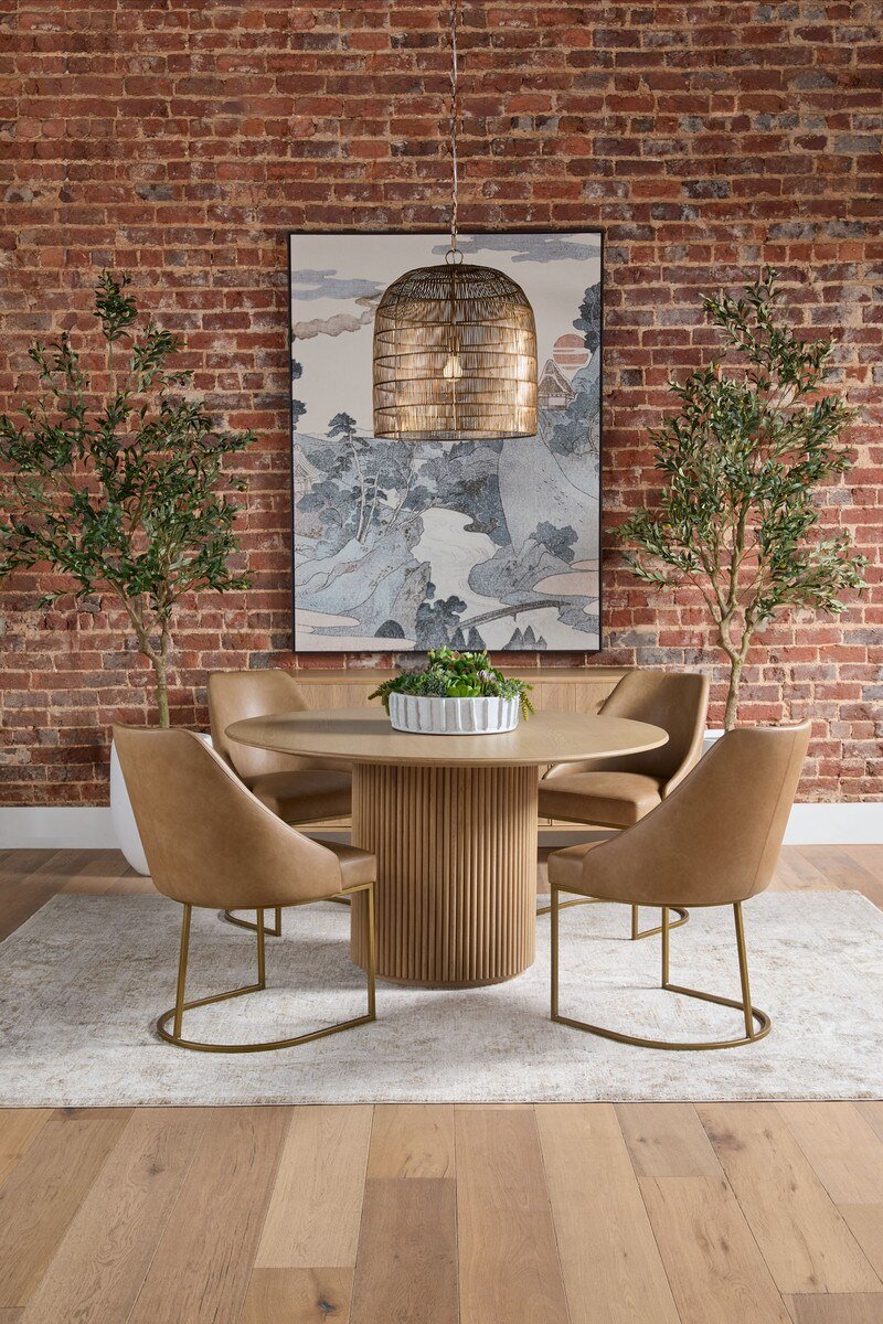 Belfast 54" Round Dining Table in Natural Oak Round Dining Table modern furniture Contempo Furniture
