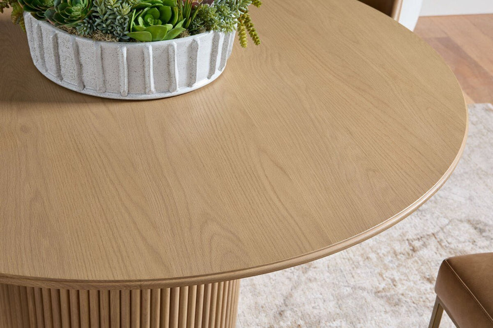 Belfast 54" Round Dining Table in Natural Oak Round Dining Table modern furniture Contempo Furniture