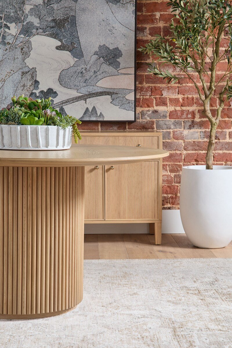 Belfast 54" Round Dining Table in Natural Oak Round Dining Table modern furniture Contempo Furniture