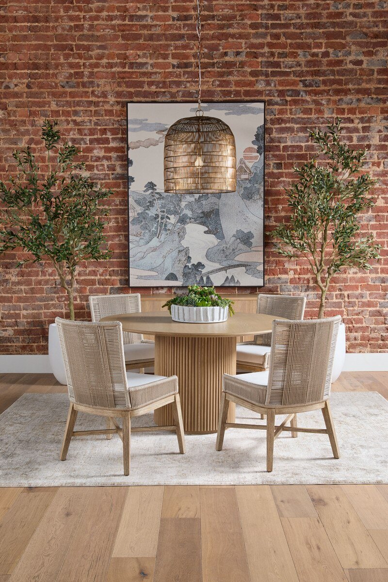 Belfast 54" Round Dining Table in Natural Oak Round Dining Table modern furniture Contempo Furniture