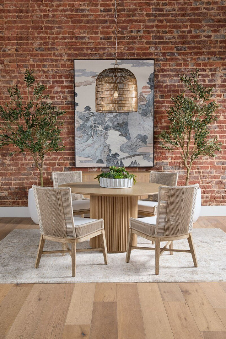 Belfast 54" Round Dining Table in Natural Oak Round Dining Table modern furniture Contempo Furniture
