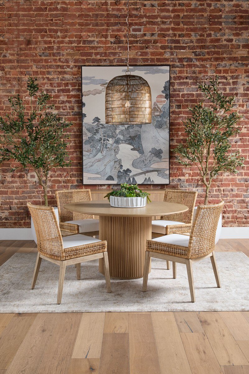 Belfast 54" Round Dining Table in Natural Oak Round Dining Table modern furniture Contempo Furniture