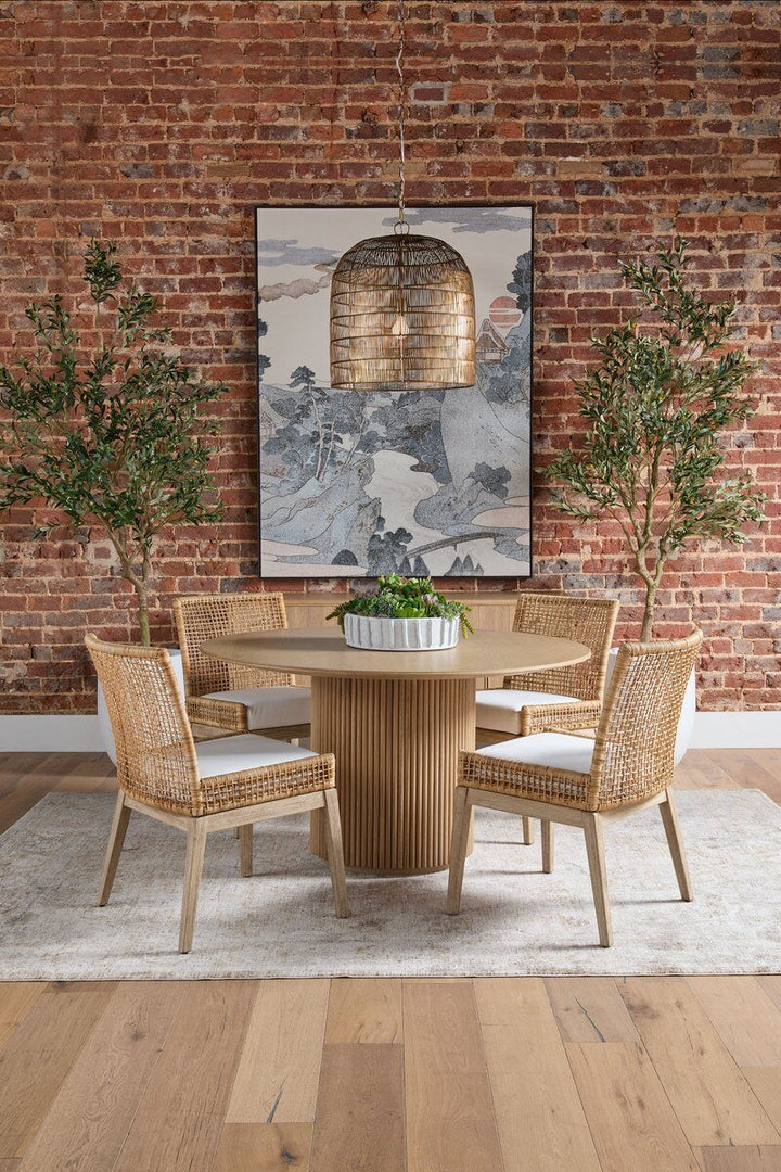Belfast 54" Round Dining Table in Natural Oak Round Dining Table modern furniture Contempo Furniture