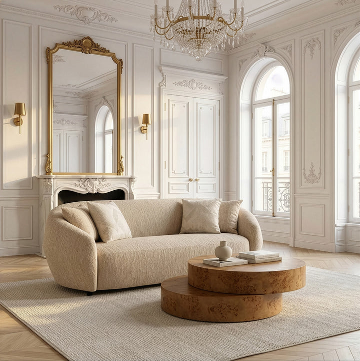 Belinda - Modern Beige Fabric 3-Seat Sofa