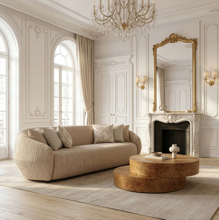Belinda - Modern Beige Fabric 4-Seat Sofa