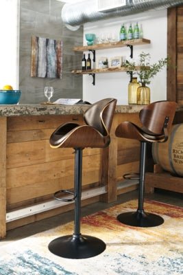 Bellatier Adjustable Height Bar Stool - Dark Brown Adjustable Height modern furniture Contempo Furniture