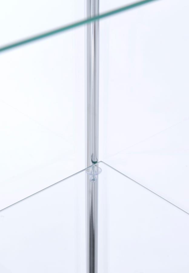 Bellatrix - 4 - Shelf Clear Glass Curio Cabinet - Cappuccino Curio Cabinet modern furniture Contempo Furniture